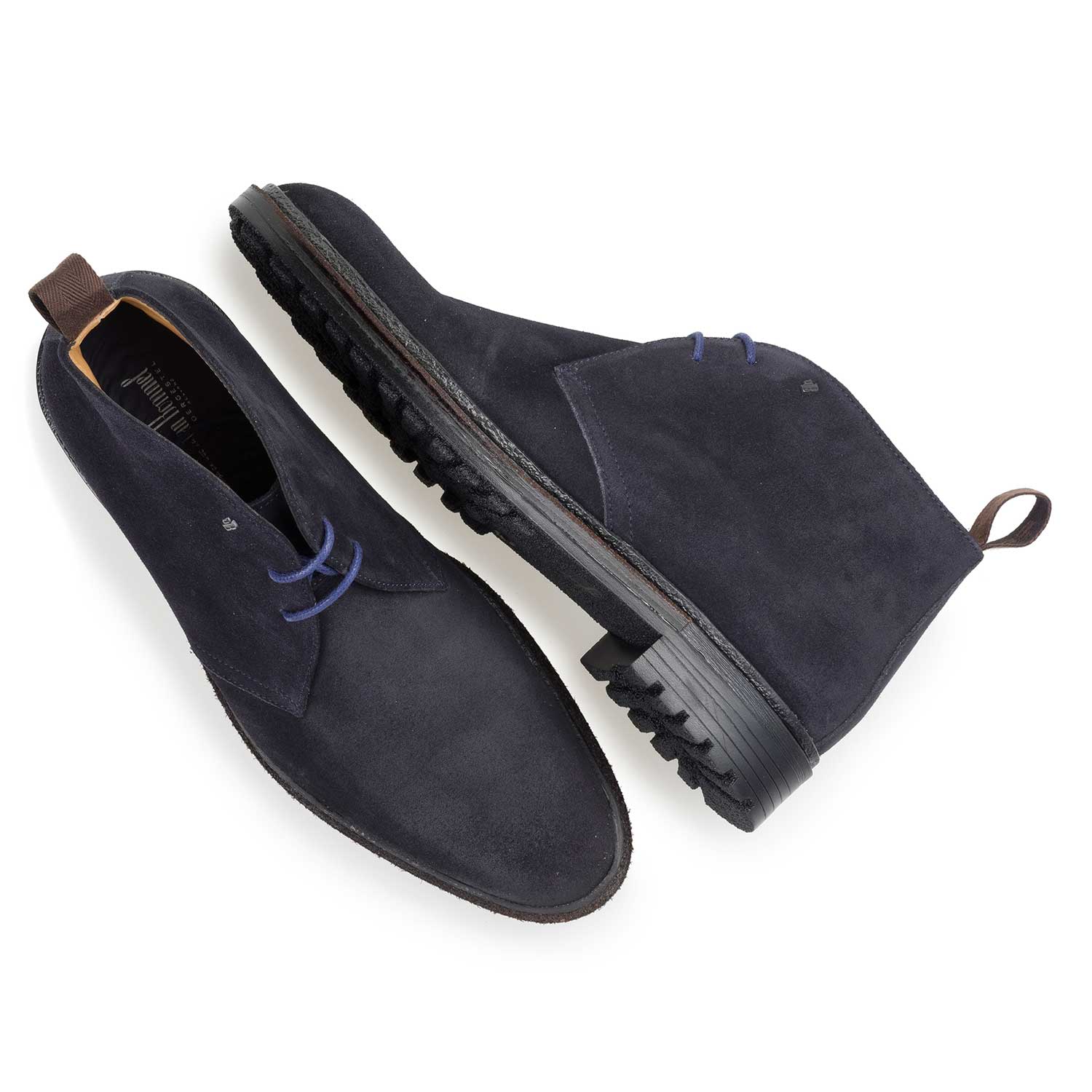 10354/01 - Dark blue suede leather lace boot 10354/01 - Dark blue suede leather lace boot