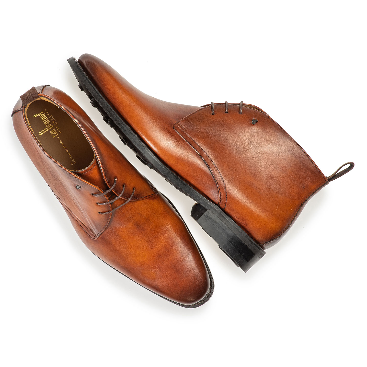 10752/02 - Kalfsleren veterboot donker cognac 10752/02 - Kalfsleren veterboot donker cognac