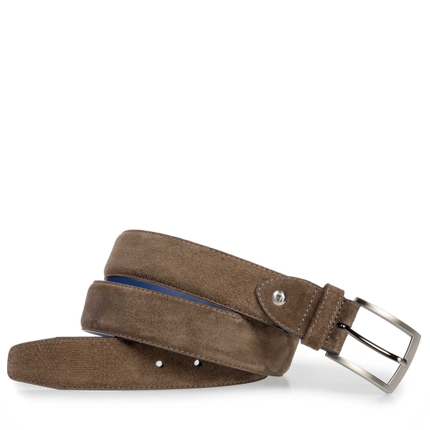 75210/04 - Dark taupe-coloured suede leather belt 75210/04 - Dark taupe-coloured suede leather belt