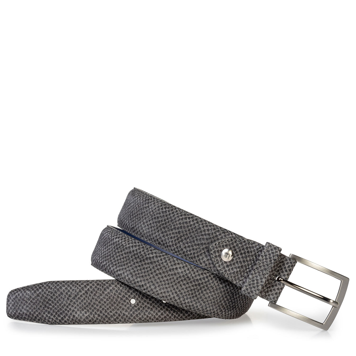 75203/20 - Suède riem grijs met print 75203/20 - Suède riem grijs met print