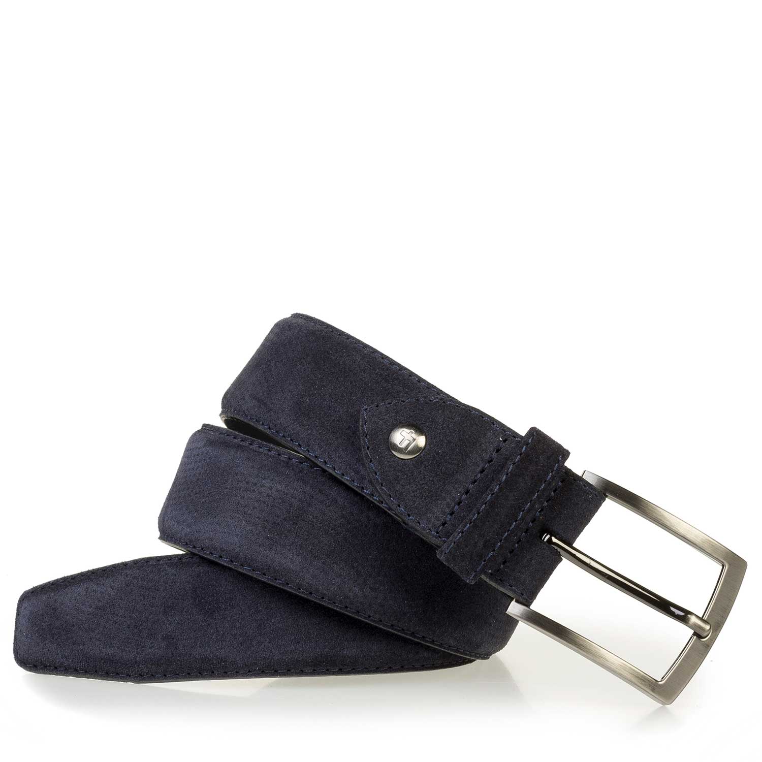 75200/58 - Dark blue suede leather belt with a pattern 75200/58 - Dark blue suede leather belt with a pattern