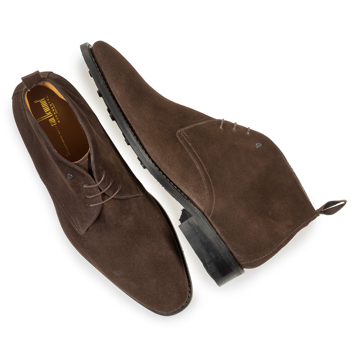 10752/00 - Donkerbruine suède veterboot 10752/00 - Donkerbruine suède veterboot