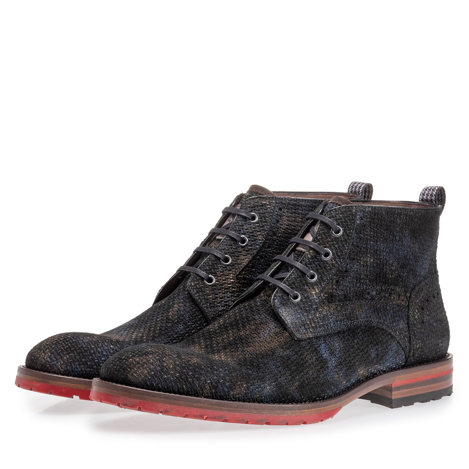10317/29 - Lace boot bronze with print 10317/29 - Lace boot bronze with print