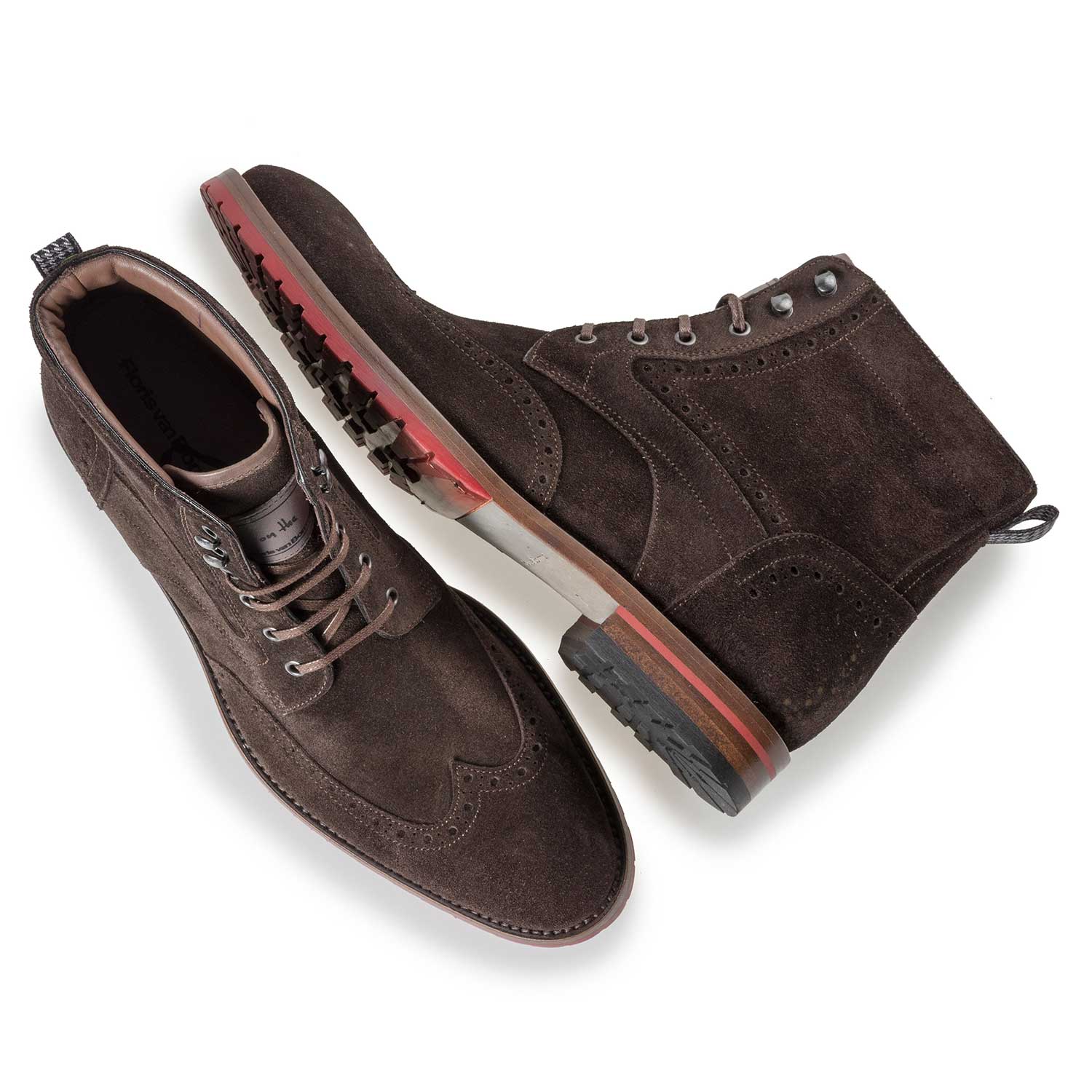 10295/06 - Bruine suède brogue veterboot 10295/06 - Bruine suède brogue veterboot