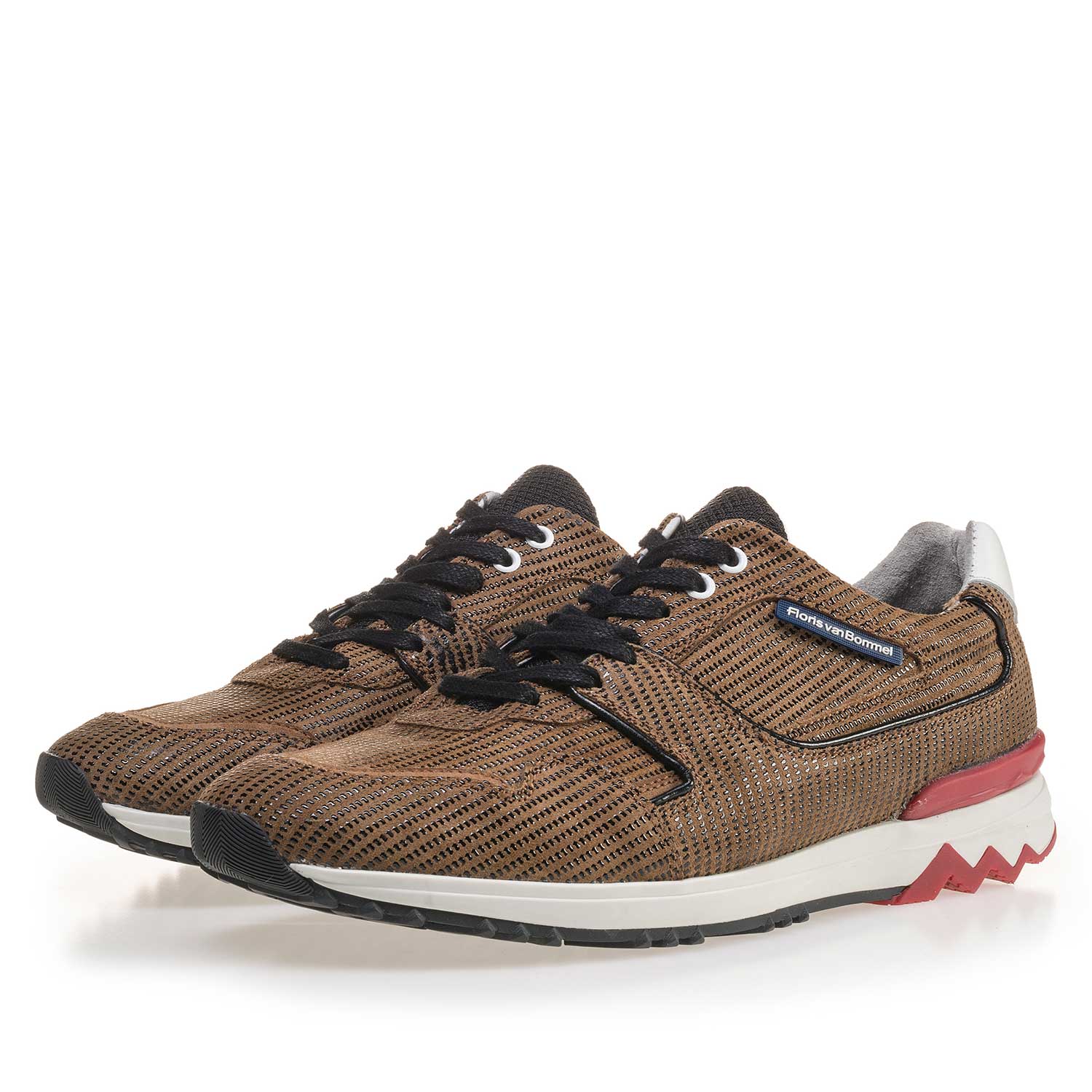 16220/03 - Brown, patterned suede leather sneaker 16220/03 - Brown, patterned suede leather sneaker