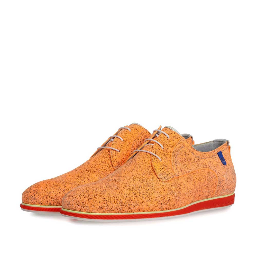 18126/01 - Veterschoen suède oranje 18126/01 - Veterschoen suède oranje