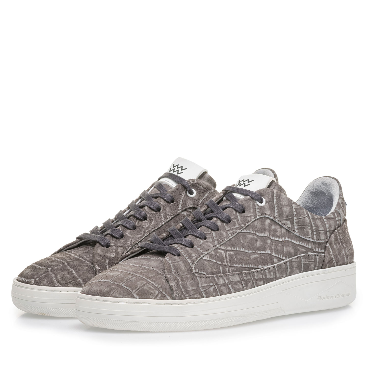 13265/06 - Donkergrijze sneaker met crocoprint 13265/06 - Donkergrijze sneaker met crocoprint