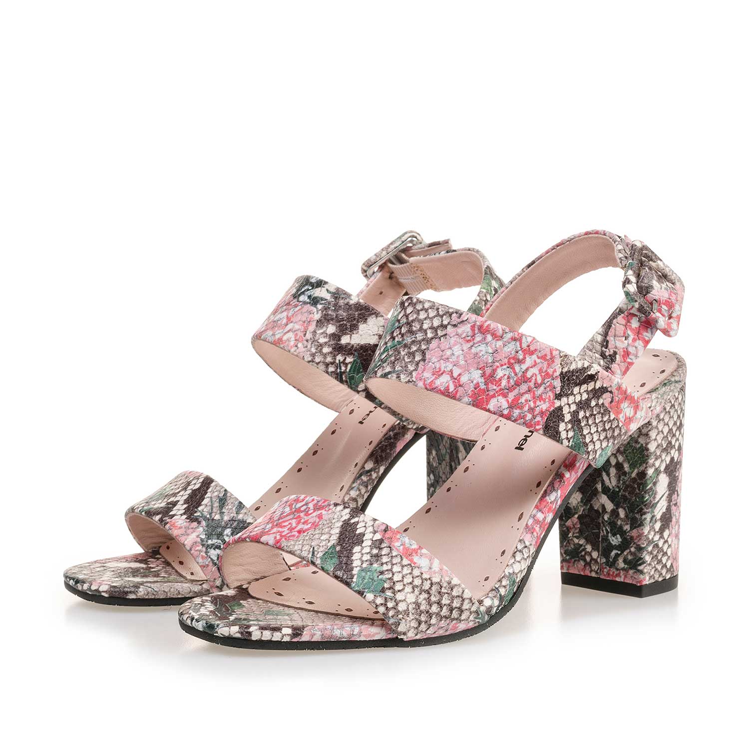 85228/00 - Multi-coloured leather sandal with printed motif 85228/00 - Multi-coloured leather sandal with printed motif