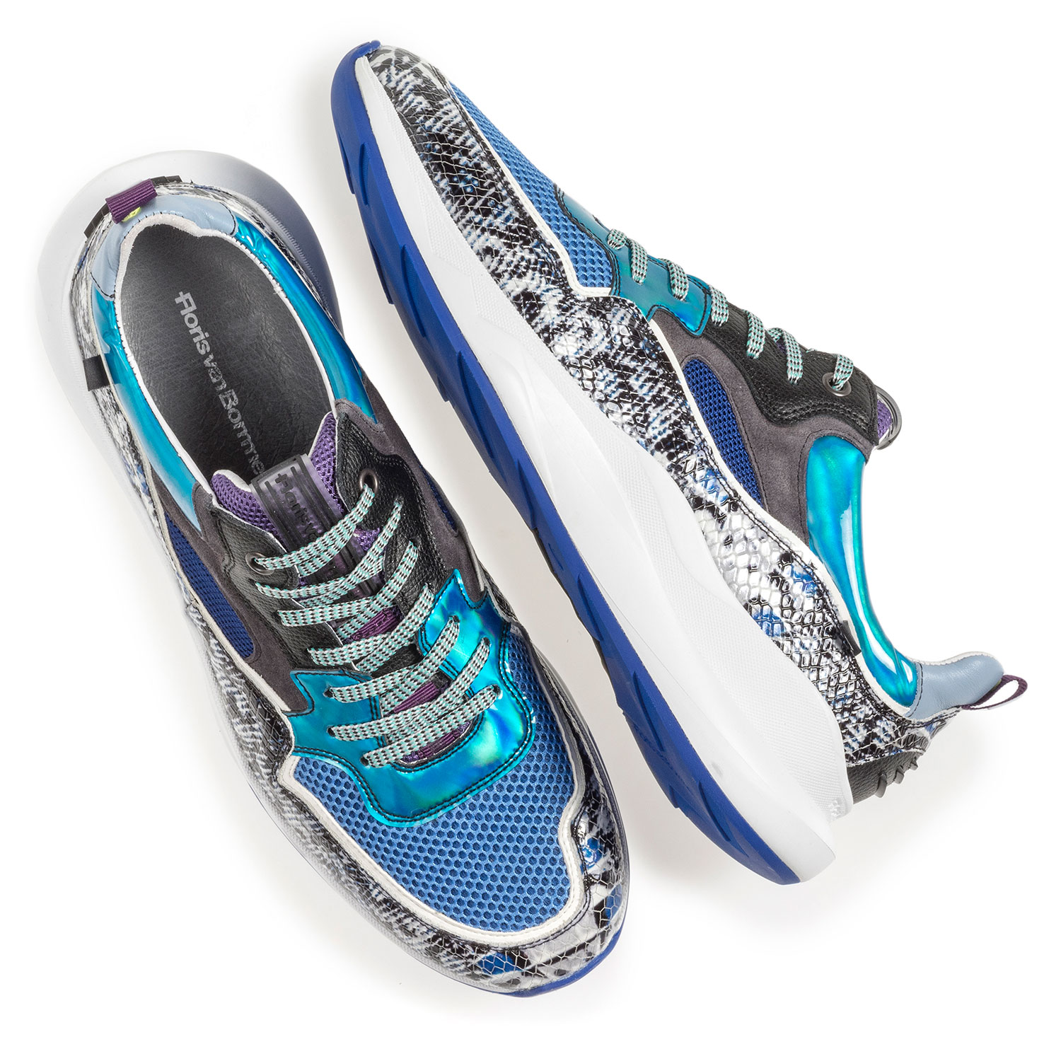 16269/24 - Multi-colour sneaker with grey and blue print 16269/24 - Multi-colour sneaker with grey and blue print