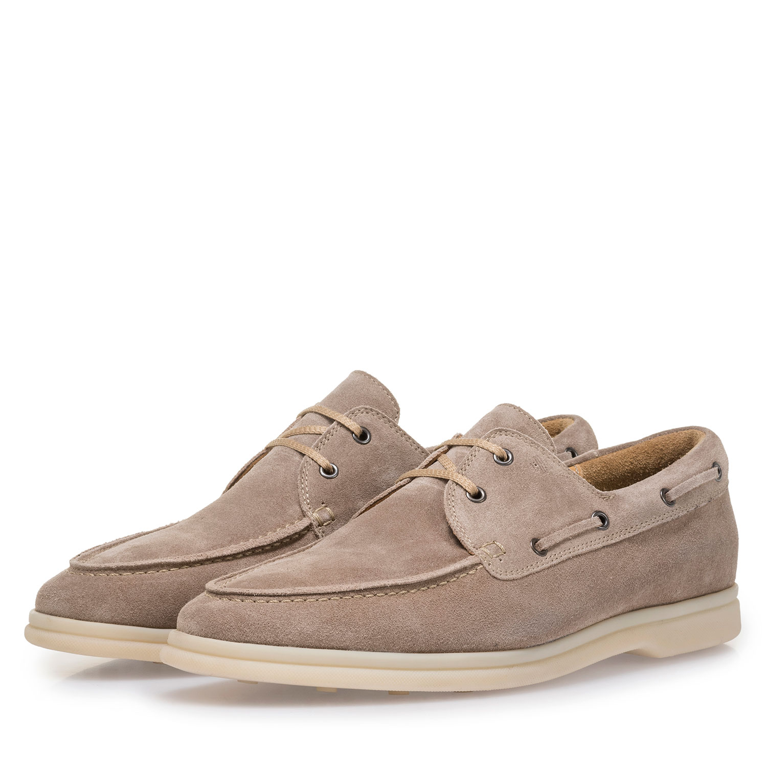 18205/03 - Beige suede leather boat shoe 18205/03 - Beige suede leather boat shoe