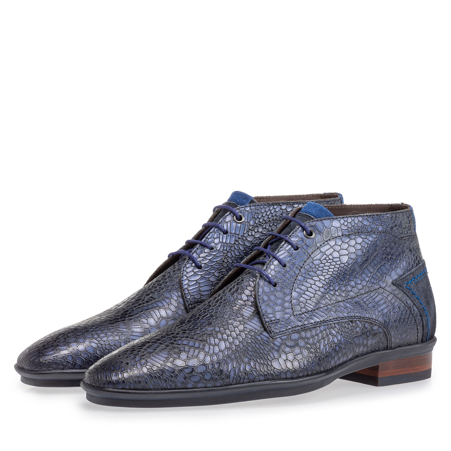 20440/33 - Lace boot with print blue 20440/33 - Lace boot with print blue