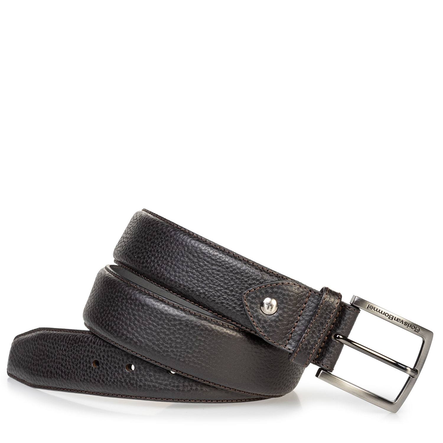75202/64 - Black leather belt with structured pattern 75202/64 - Black leather belt with structured pattern