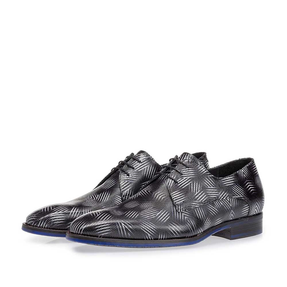 18346/07 - Lace shoe patent leather black and white 18346/07 - Lace shoe patent leather black and white