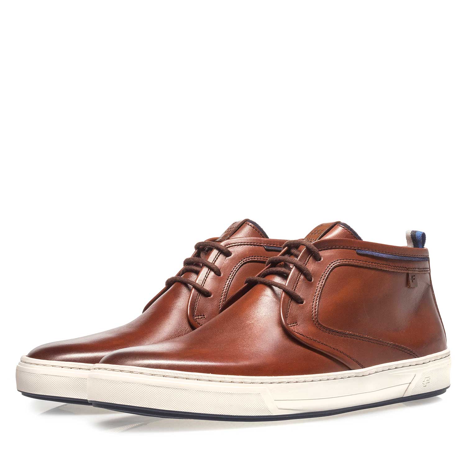 10466/13 - Dark cognac-coloured calf leather lace boot 10466/13 - Dark cognac-coloured calf leather lace boot