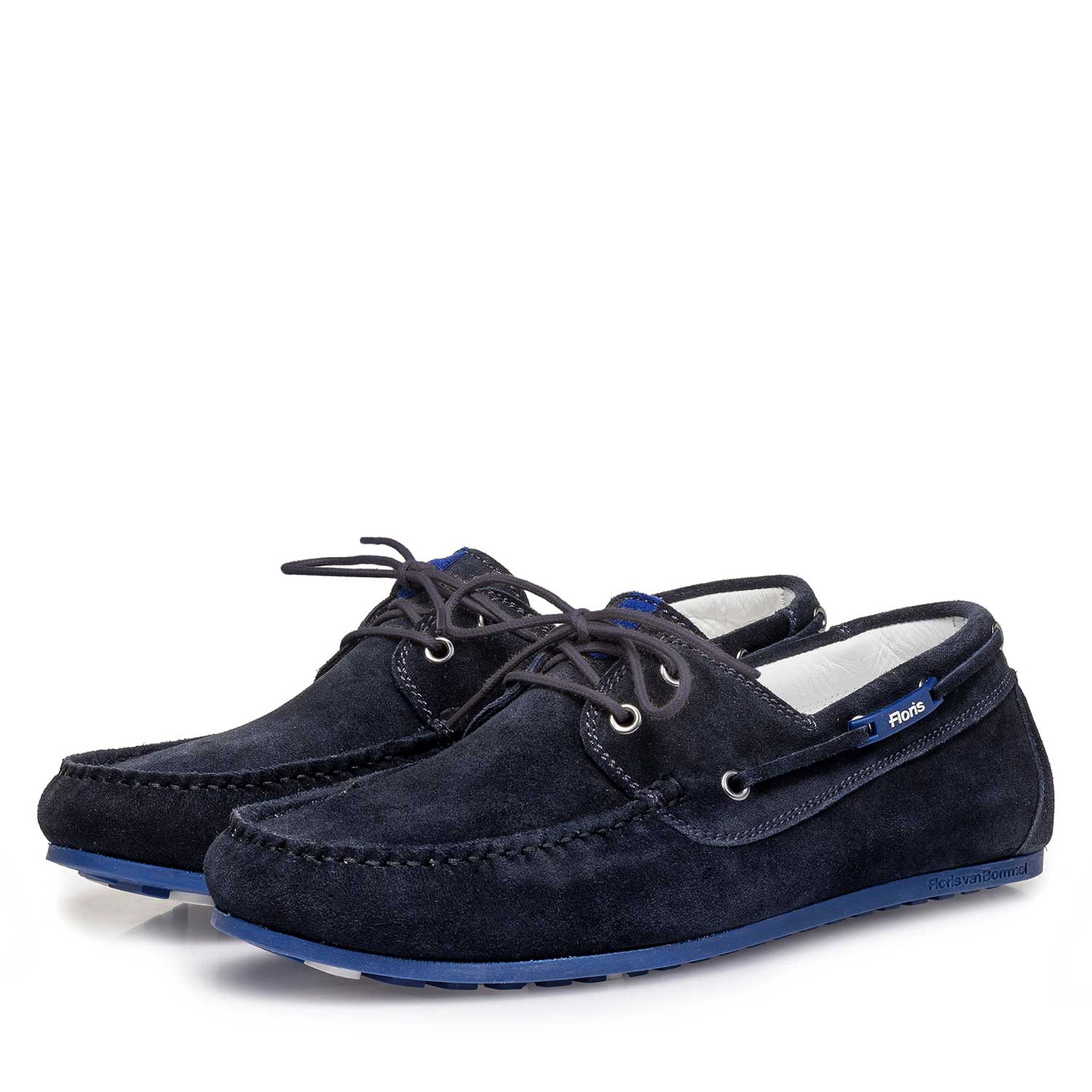 15035/08 - Bootschoen licht geschuurd suède blauw 15035/08 - Bootschoen licht geschuurd suède blauw