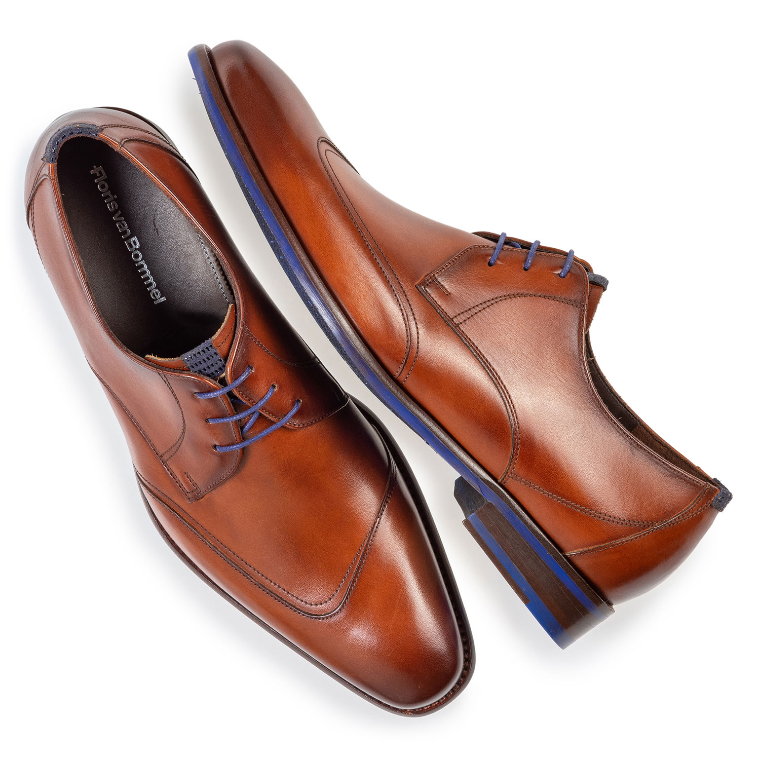 18133/00 - Veterschoen cognac kalfsleer 18133/00 - Veterschoen cognac kalfsleer