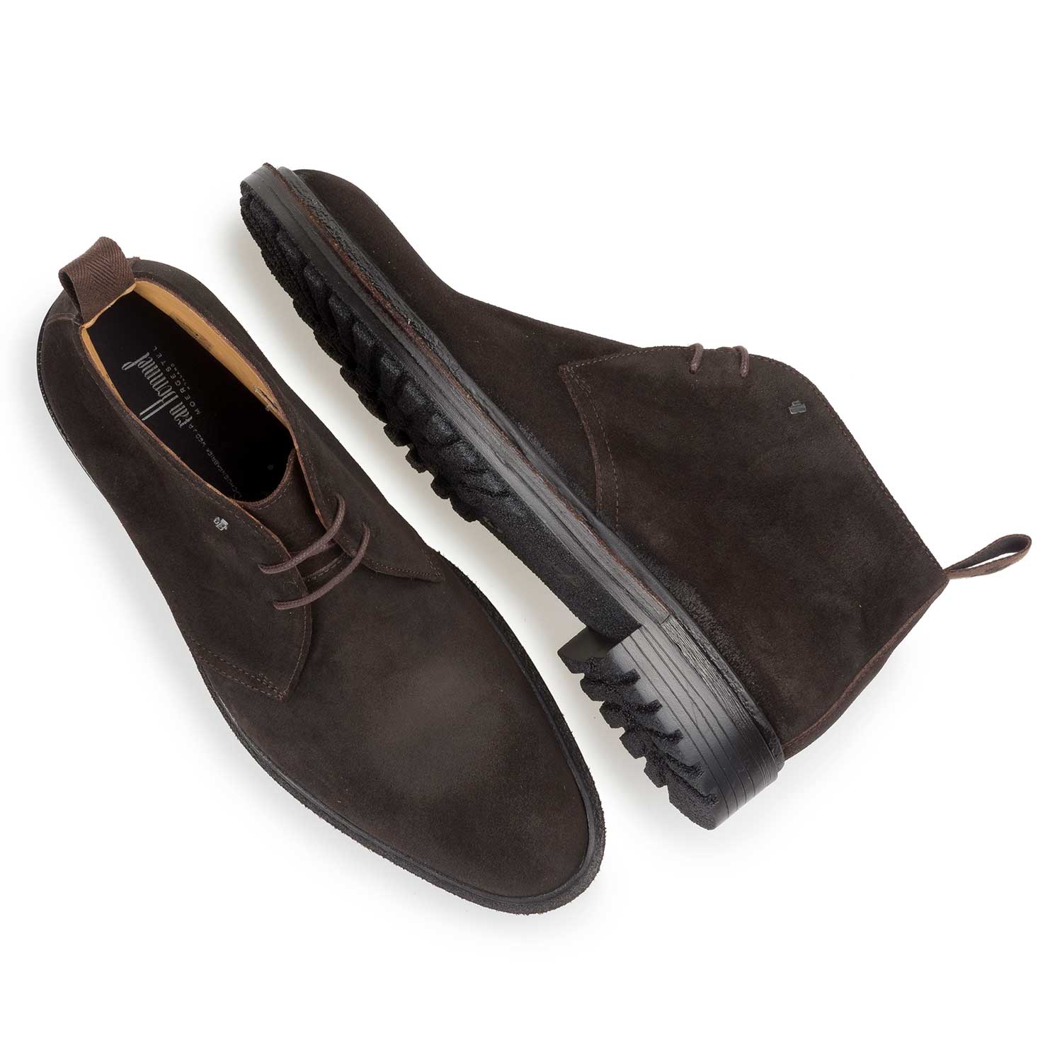 10354/00 - Donkerbruine suède veterboot 10354/00 - Donkerbruine suède veterboot