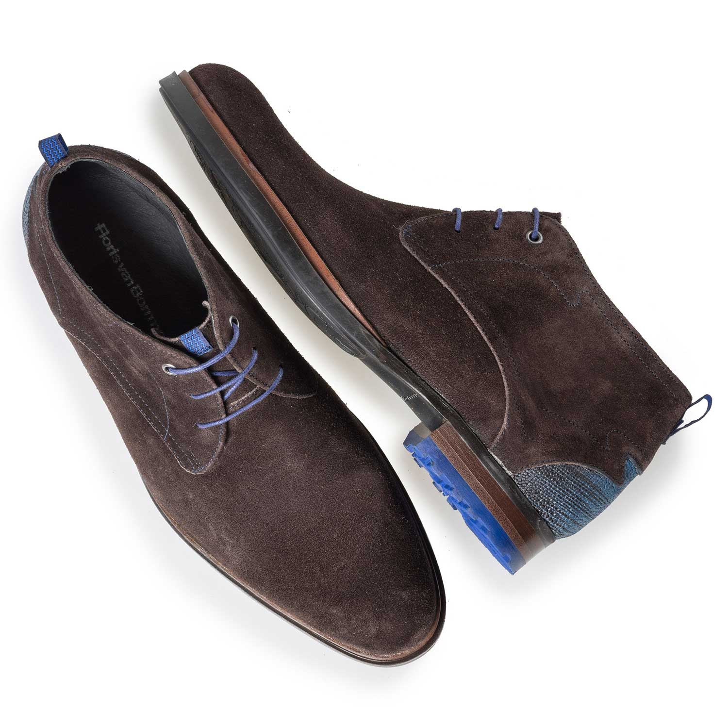 10947/11 - Dark brown calf’s suede leather lace boot 10947/11 - Dark brown calf’s suede leather lace boot
