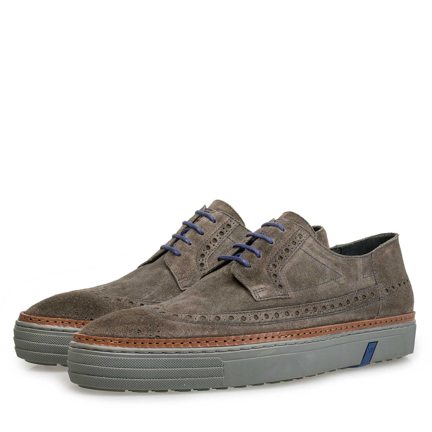 17092/00 - Suede leather sneaker with brogue details 17092/00 - Suede leather sneaker with brogue details