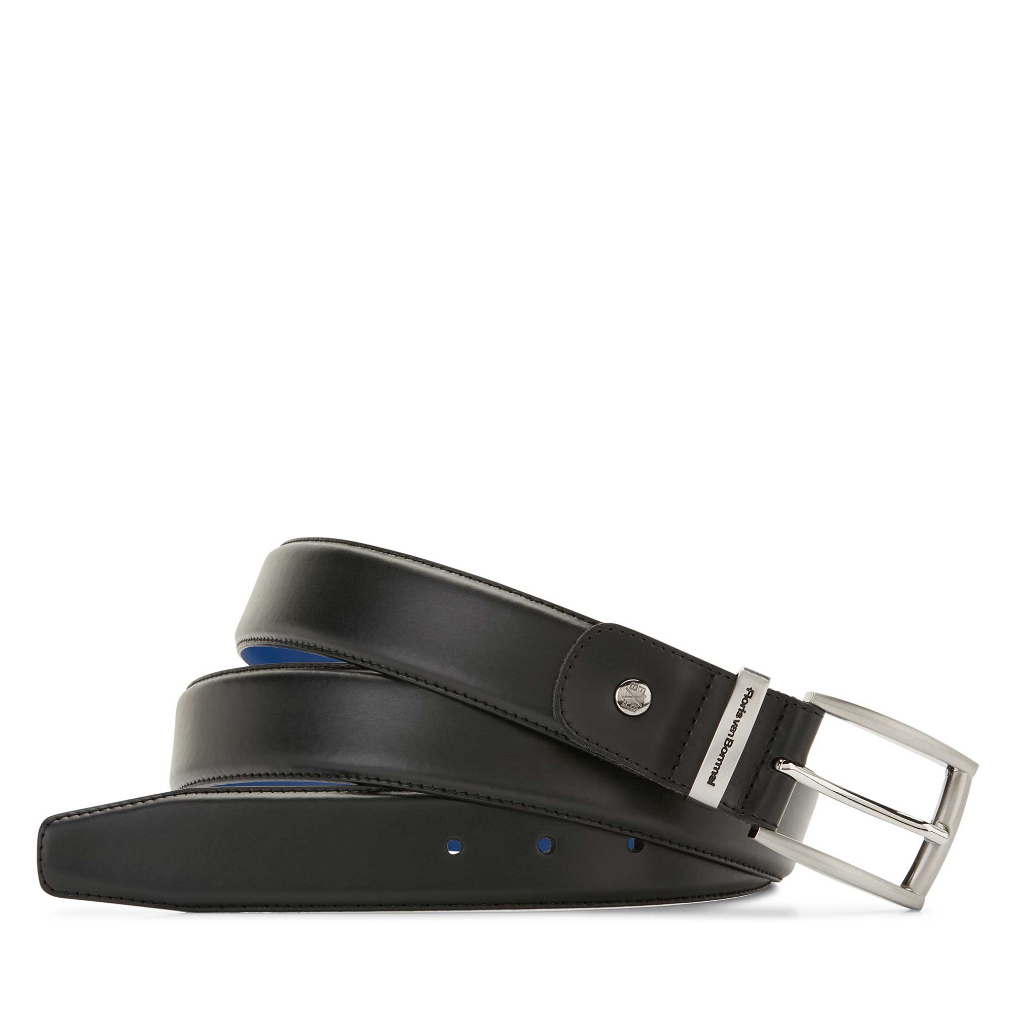 75144/02 - Floris van Bommel black leather men's belt 75144/02 - Floris van Bommel black leather men's belt