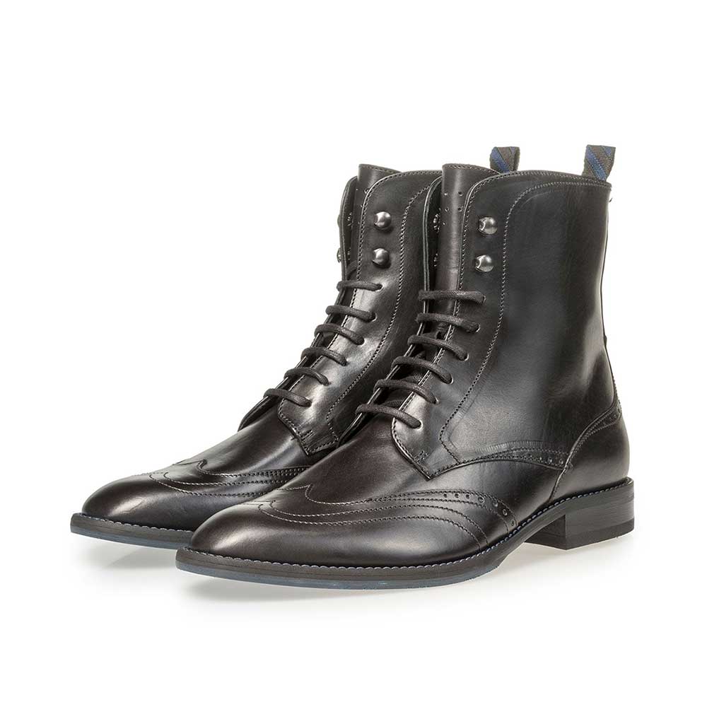 85631/00 - Zwarte kalfsleren veterboot 85631/00 - Zwarte kalfsleren veterboot