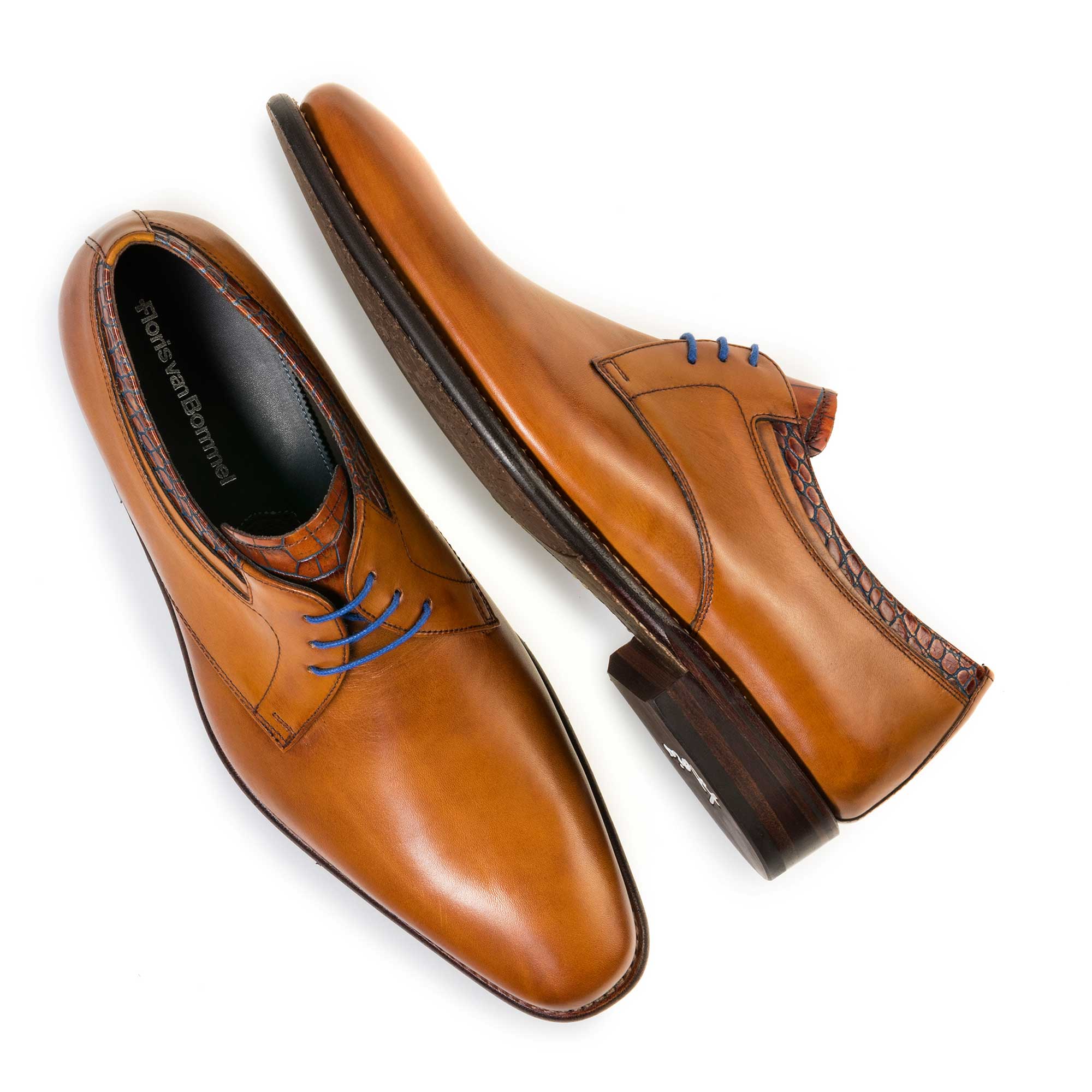 14302/00 - Floris van Bommel cognac leather men's lace-up shoe 14302/00 - Floris van Bommel cognac leather men's lace-up shoe