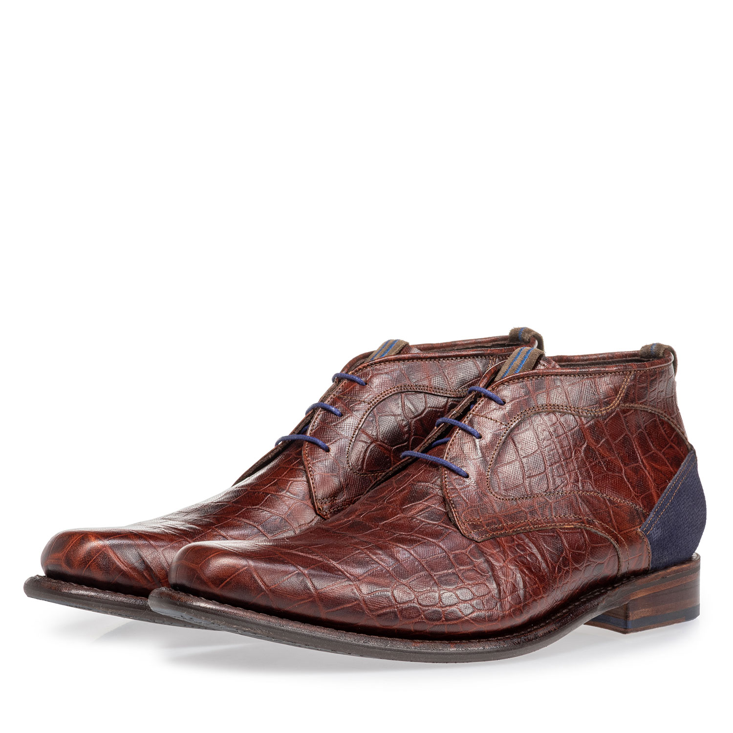 20065/07 - Veterboot crocoprint cognac 20065/07 - Veterboot crocoprint cognac