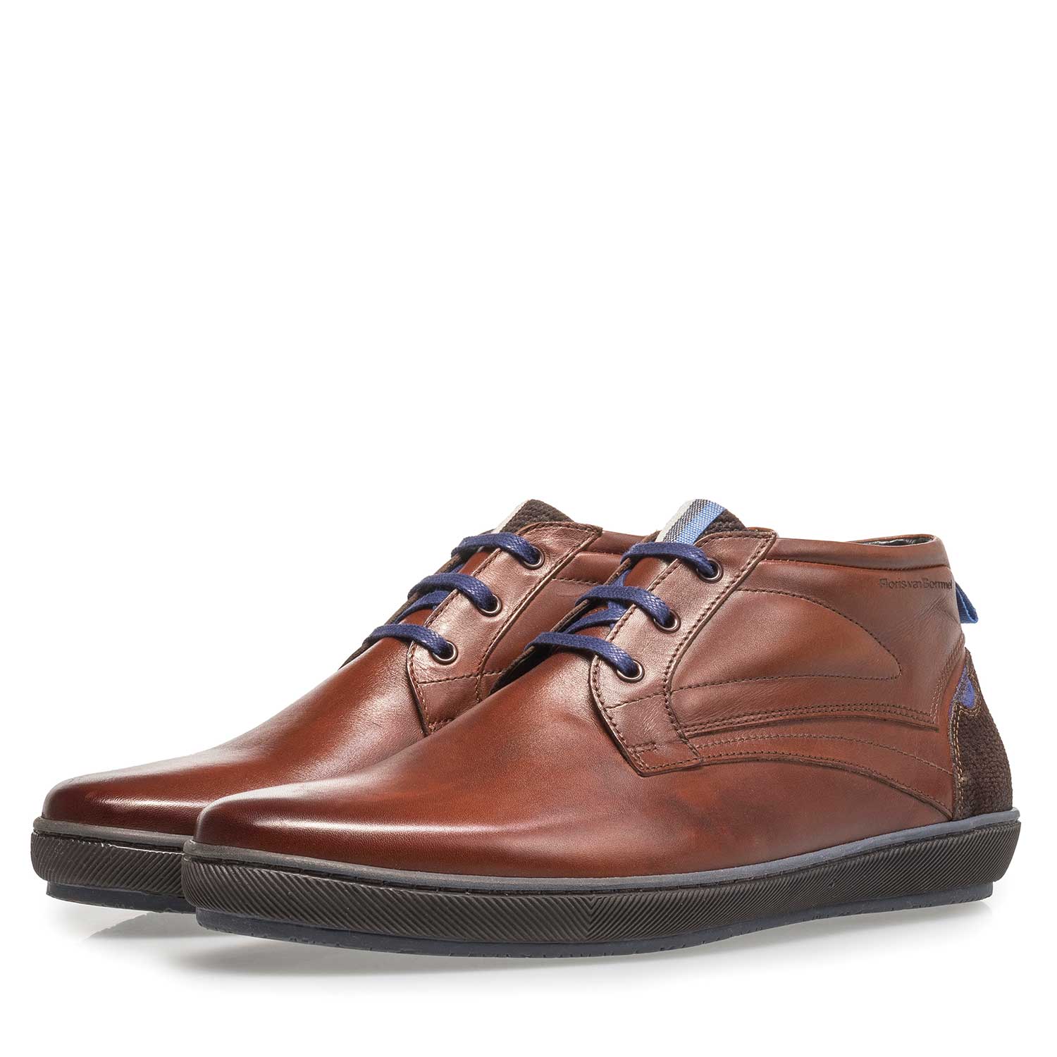 10074/15 - Dark cognac-coloured calf leather lace shoe 10074/15 - Dark cognac-coloured calf leather lace shoe