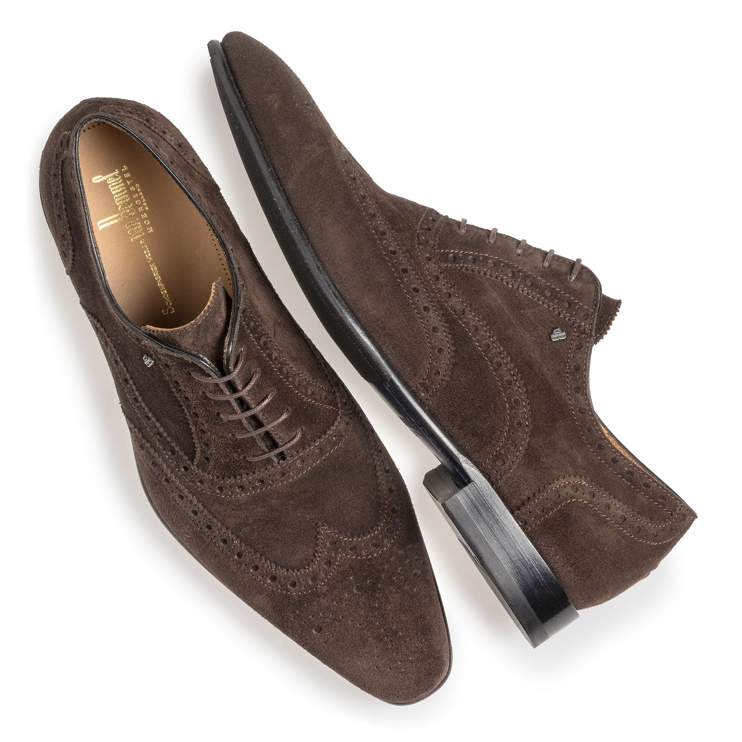 19295/01 - Donkerbruine suède brogue 19295/01 - Donkerbruine suède brogue