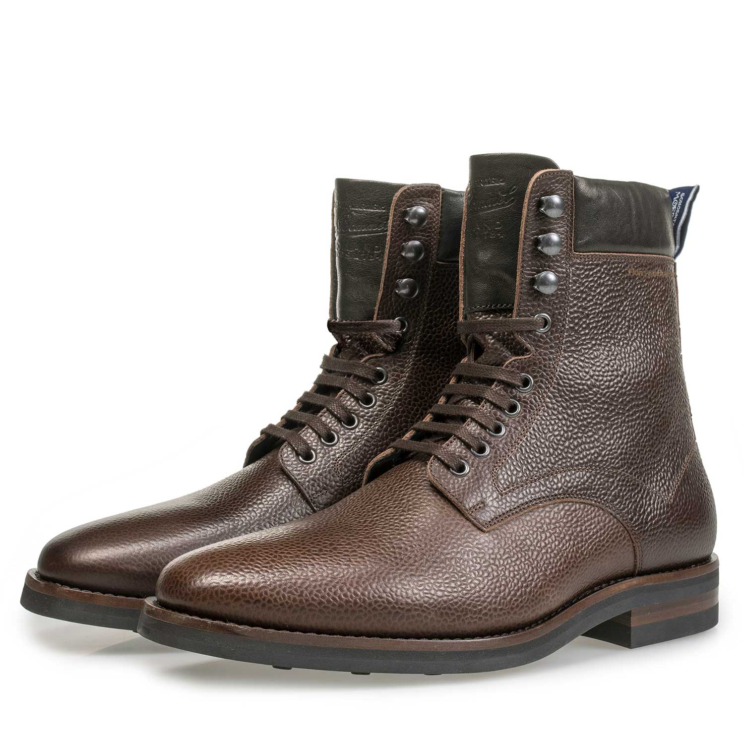 10658/00 - Donkerbruine kalfsleren veterboot 10658/00 - Donkerbruine kalfsleren veterboot