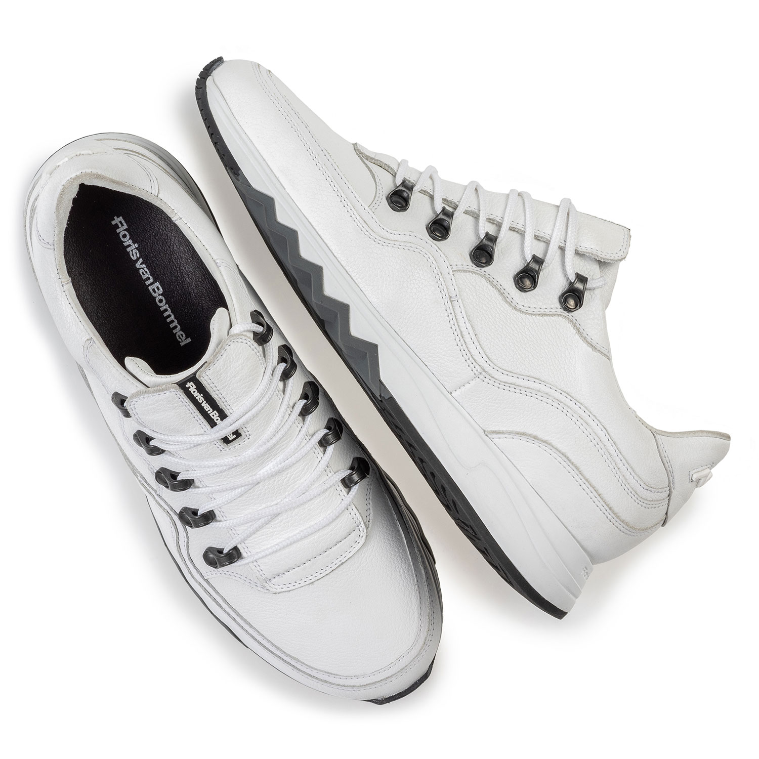 16393/14 - Sneaker with structured pattern white 16393/14 - Sneaker with structured pattern white