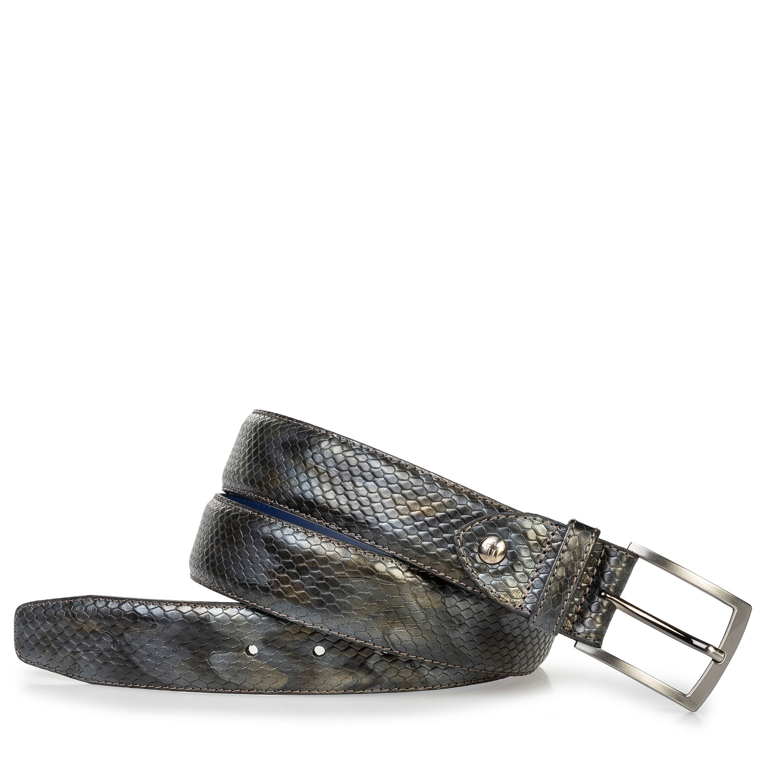 75203/49 - Leather belt metallic grey 75203/49 - Leather belt metallic grey