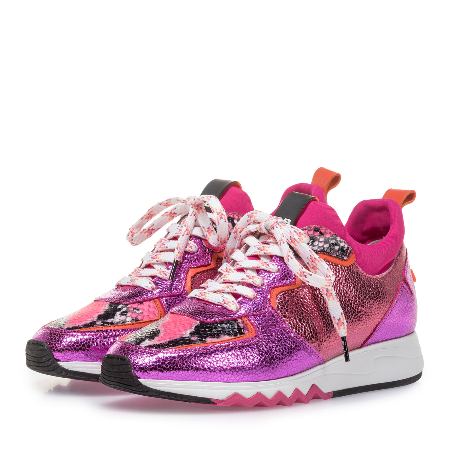 85309/07 - Sneaker with red and pink metallic print 85309/07 - Sneaker with red and pink metallic print