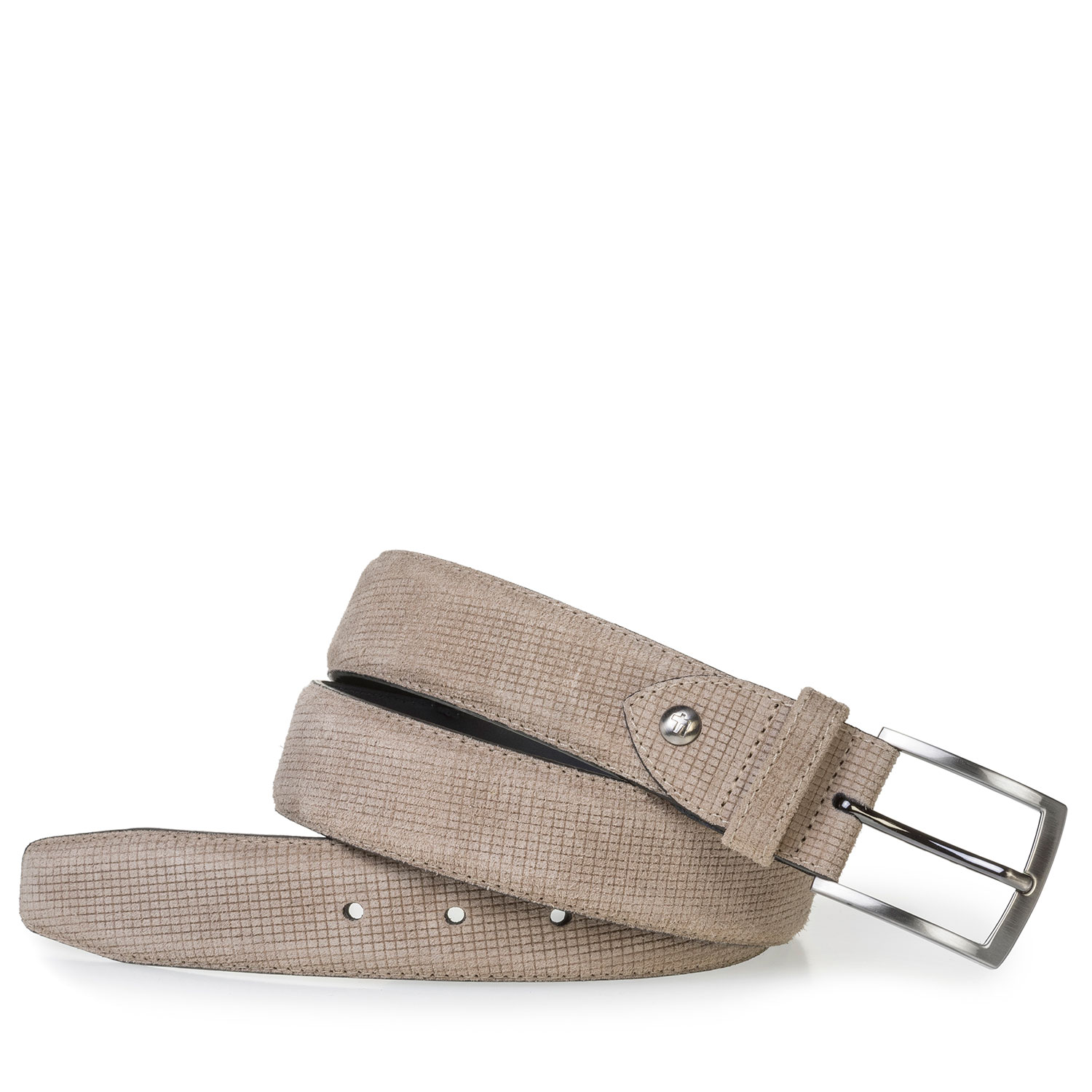 75201/97 - Beige suede leather belt with print 75201/97 - Beige suede leather belt with print