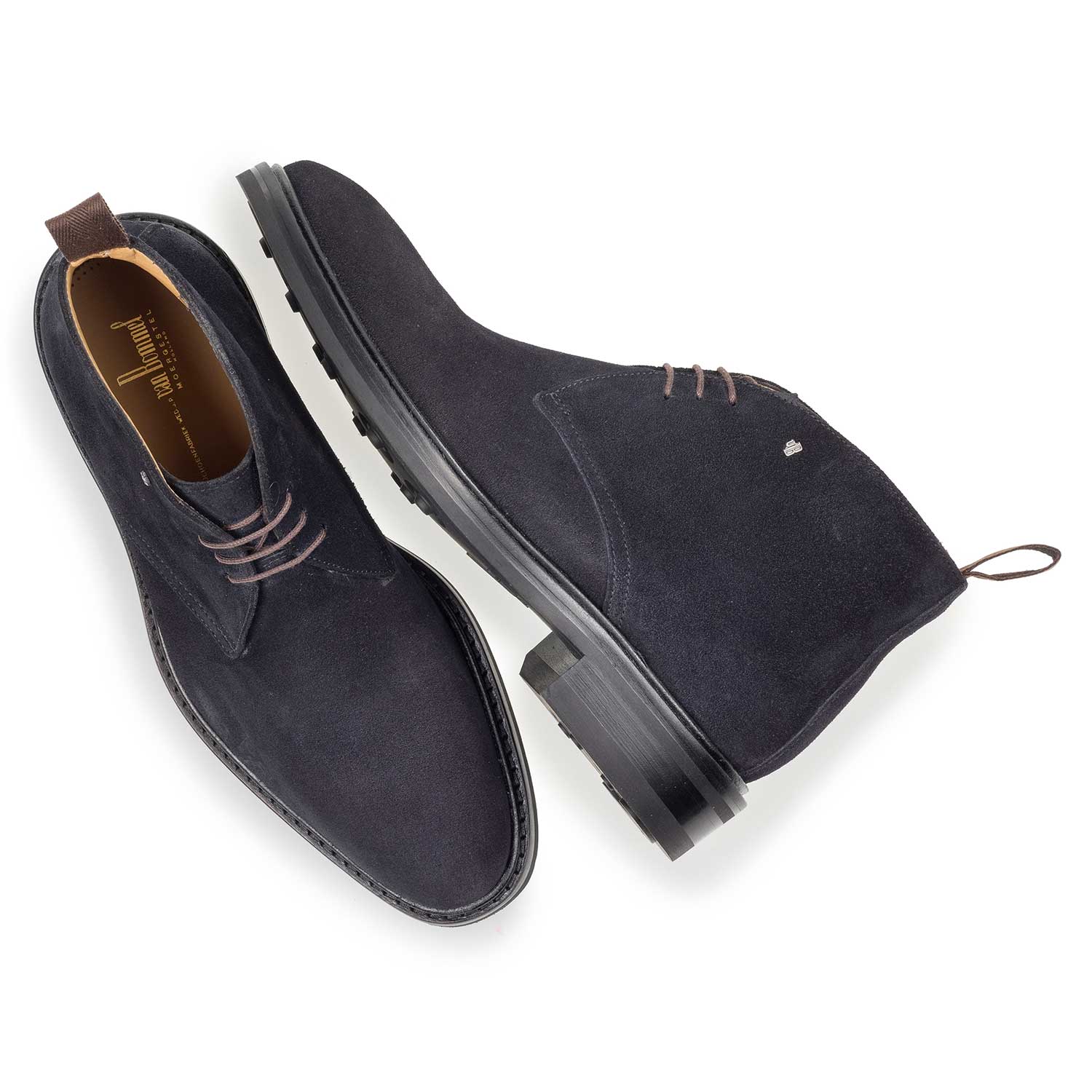 10161/01 - Dark blue suede leather lace boot 10161/01 - Dark blue suede leather lace boot
