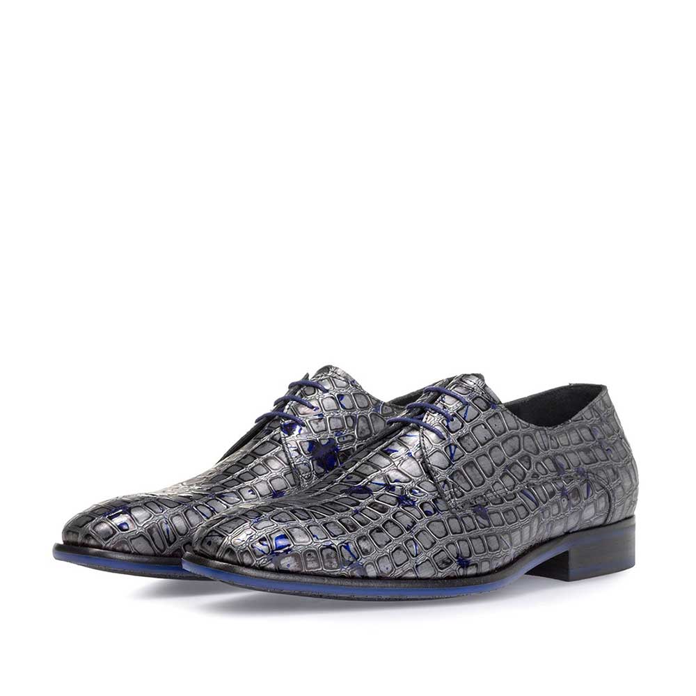 18268/03 - Veterschoen metallic grijs 18268/03 - Veterschoen metallic grijs