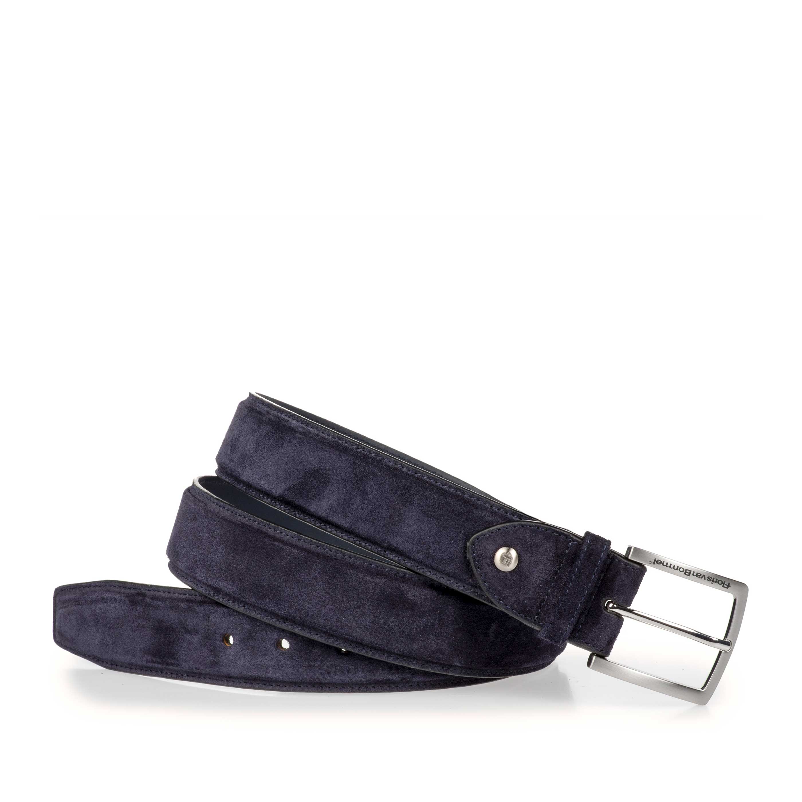 75189/10 - Dark blue suede leather belt 75189/10 - Dark blue suede leather belt