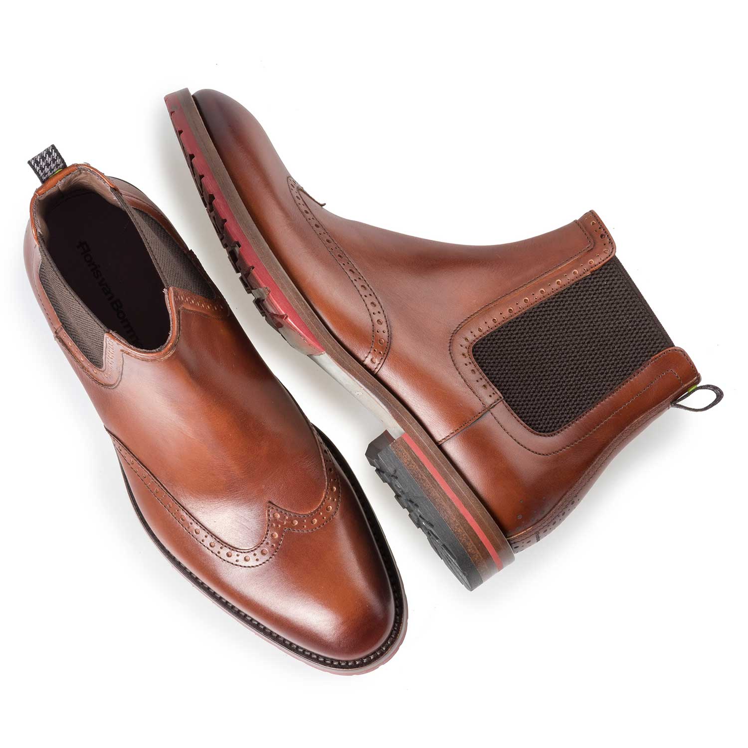 10329/03 - Donker cognac kalfsleren chelsea boot 10329/03 - Donker cognac kalfsleren chelsea boot