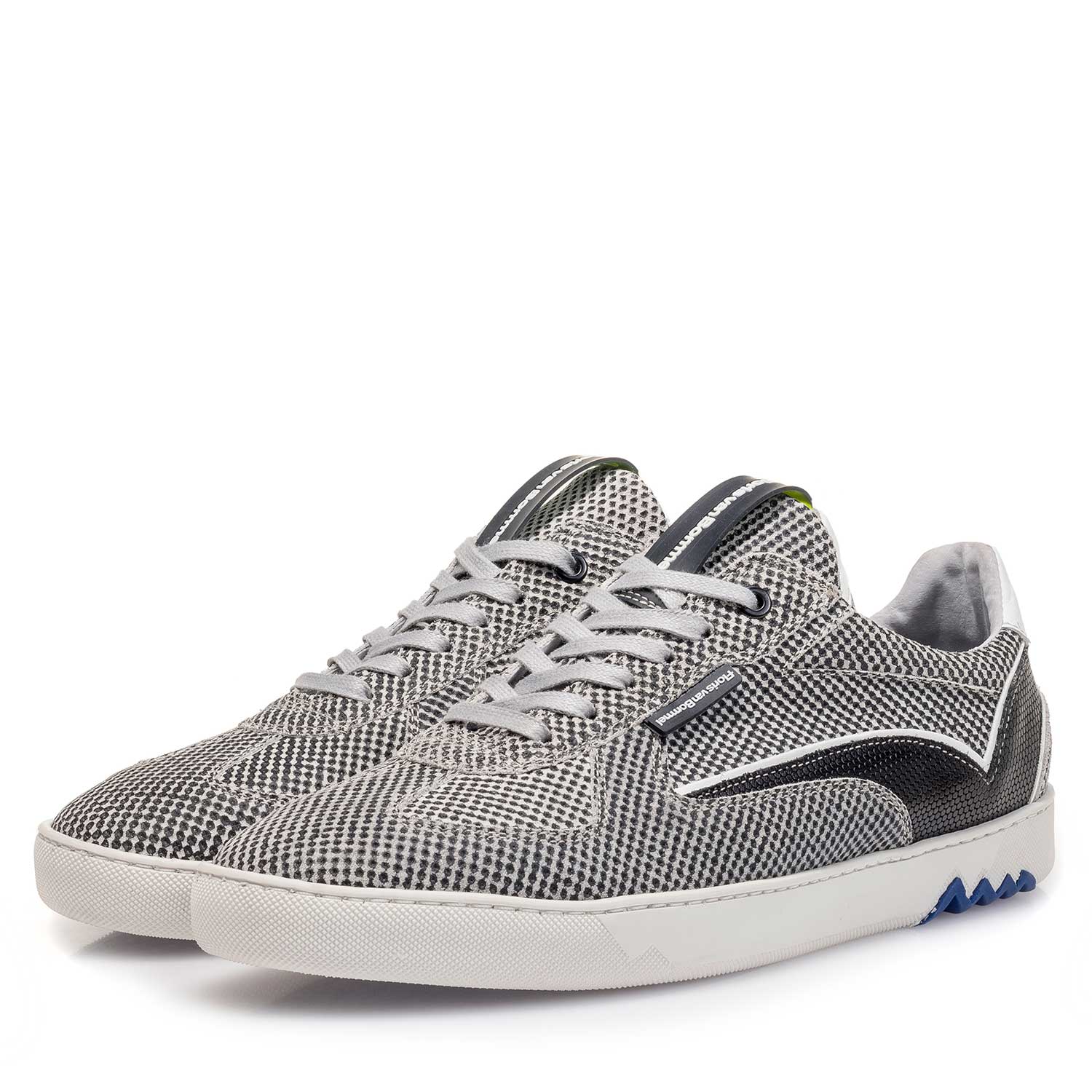16342/00 - Grijze suède sneaker met print 16342/00 - Grijze suède sneaker met print