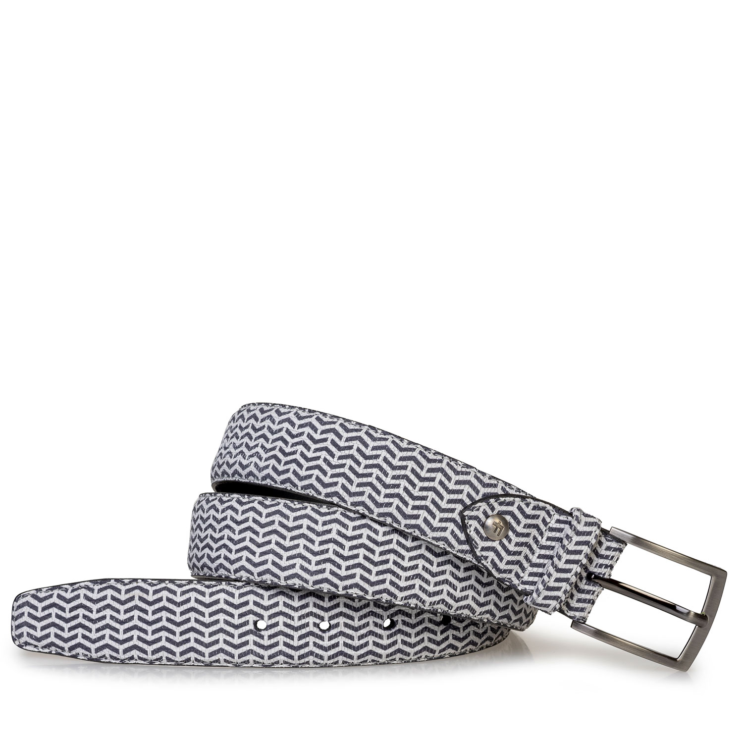 75205/30 - Riem leer zwart/wit 75205/30 - Riem leer zwart/wit
